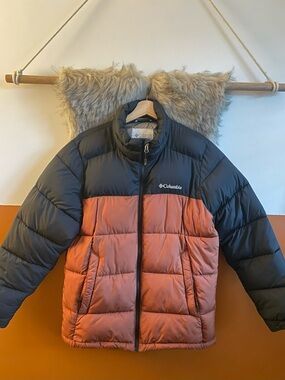 Columbia Men's Two-Tone Omni Heat Puffer Jacket - Black & Rust